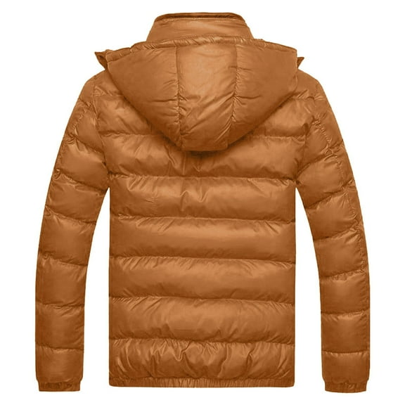 Christmas Clearance! AIEOTT Mens Puffer Jacket with Removable Hood Waterproof Winter Parka jacket Warm Thicken Ski Coat