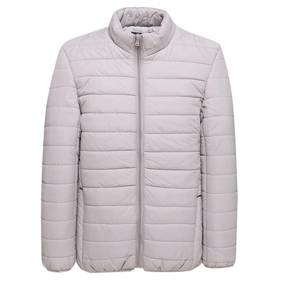 Christmas Clearance! AIEOTT Mens Waterproof Puffer Jacket Casual Solid Stand-up Collar Down Jackets Cotton-padded Lightweight Jacket Coats