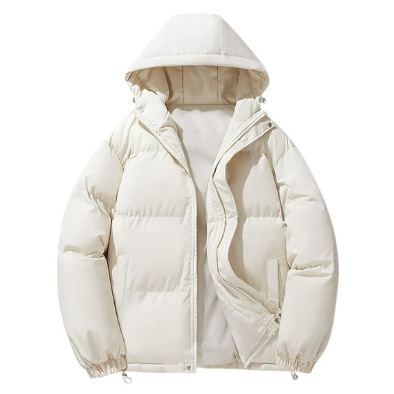 Christmas Clearance! AIEOTT Mens Winter Parkas with Hoods Full Front Zip Puffer Jacket Winter Warm Outerwear