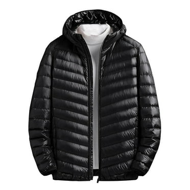 Christmas Clearance! AIEOTT Puffer Jacket Men Lightweight Quilted Jacket Big and Tall Zip Up Jacket Winter Parka Jackets Warm Overcoat with Hood