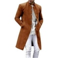 thumbnail image 1 of Christmas Clearance! AIEOTT Trench Coat for Men Winter Big and Tall Coats Long Double Breasted Pea Coat Business Trench Coat with Pockets, 1 of 6