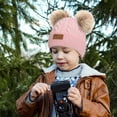 thumbnail image 1 of Christmas Clearance! AIEOTT Winter Hats for Kids Ages 4-8 Boys and Girls Warm Beanie Knit Hats New Years Gifts Ski Hats with Fluff (Double Pom), 1 of 7