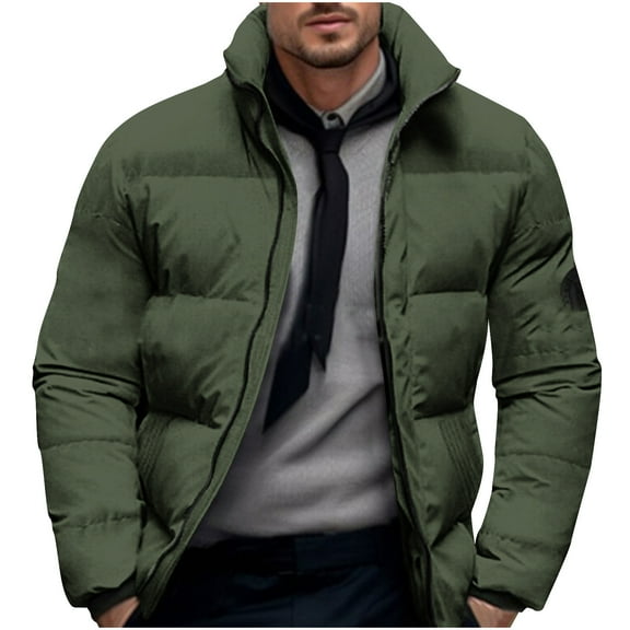 Christmas Clearance! AIEOTT Winter Jackets for Men Lightweight Puffer Jacket Zip up Quilted Jacket Packable Down Coat Stand up Collar Jacket