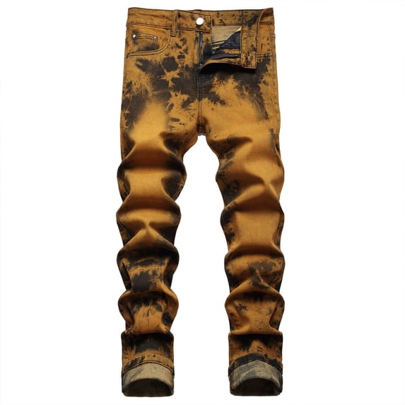 Christmas Clearance! Borniu Mens Pants Sale! Fashion Trend Men's Micro Elastic Slim Tie Elastic Small Straight Leg Clearance