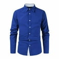 thumbnail image 1 of Christmas! Borniu Mens Shirts,Long Sleeve Shirts for Men,Fashionable Color Matching Shirt With Placket and Long Sleeved Lapel Casual Top/shirt Blouse, 1 of 7