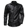 thumbnail image 1 of Christmas! Ohufall Mens Shirts,Long Sleeve Shirts for Men,Casual Solid Long Sleeve Turndown Patchwork Button T-Shirt Tops Blouse, 1 of 9
