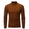 thumbnail image 1 of Christmas! Ohufall Mens Shirts,Long Sleeve Shirts for Men,Mid-collar Long-sleeved Solid Color Stretch Slim Bottoming Shirt Top, 1 of 6