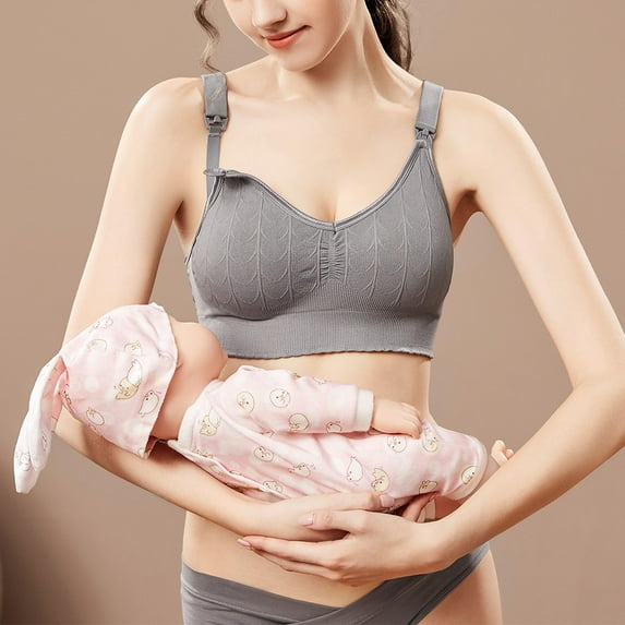Christmas! Borniu Nursing Bras Ladies Comfortable Breathable No Steel Ring Front Buckle Breastfeeding Bra Woman Underwear