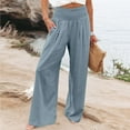 thumbnail image 1 of Christmas! Ohufall Pants Wide Leg Pants For Women, Loose Wide Leg Pants High Waist Straight Pants Casual Pants, 1 of 1