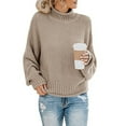 thumbnail image 1 of Christmas Clearance! Ohufall Sweaters for Women, Women's Casual Solid Tops Knitting Long Sleeves Pullover Sweater Clearance, 1 of 7