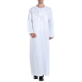thumbnail image 1 of Christmas Clearance! Ohufall Thobe,Robe for Men, Muslim Robe Arab Middle Robe Pattern Ear Long Sleeve Standing Neck Fashion Casual Robe Muslim Clothes for Men Clearance, 1 of 9