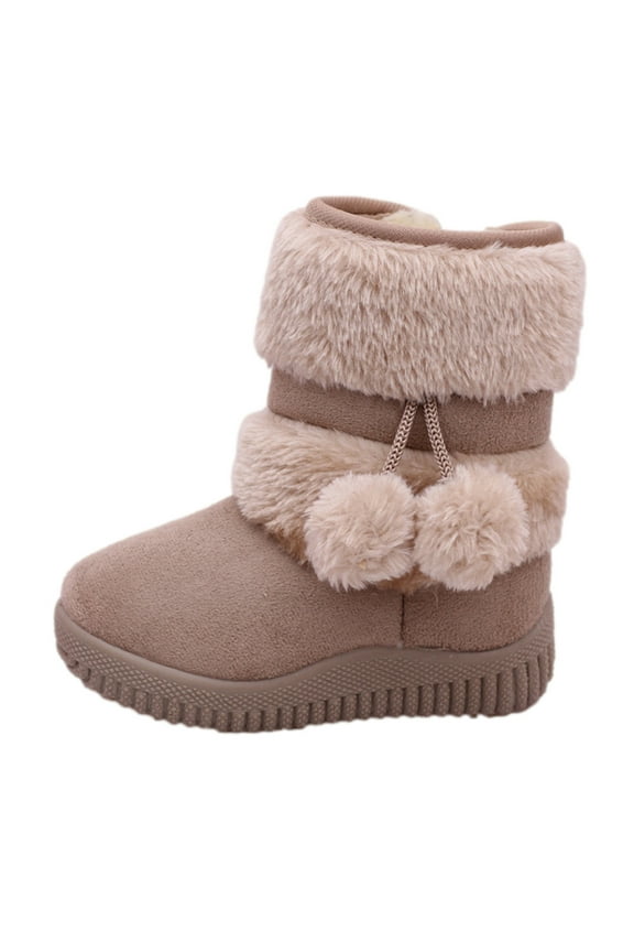 Christmas Clearance! Borniu Toddler Shoes Toddler Snow For Boys Girls Kids Outdoor Shoes Non Slip Booties With Side Zipper Clearance