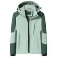 thumbnail image 1 of Christmas Clearance! Borniu Trench For Women Rain Jacket Outdoor Hooded Raincoat Lightweight Windbreaker Trench Coat Clearance, 1 of 2
