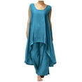 thumbnail image 1 of Christmas Clearance! Borniu Women Sets 2 Piece Outfits, Summer Fall Fashion Women Summer Square-Neck Solid Casual SLeeveless Top+ Pant Set Clearance, 1 of 6