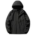 thumbnail image 1 of Christmas Clearance! Ohufall Women's Windbreaker Trench Coat Outdoor Single-layer Sprinker Suit Casual Lapel Zipper Loose Soft Top Hooded Coat Clearance, 1 of 3