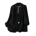 thumbnail image 1 of Christmas Clearance! Ohufall Womens Fall Winter Clothess Ladies Solid Turn Down Collar Jacket Long Sleeve Coat Outerwear Clearance, 1 of 5