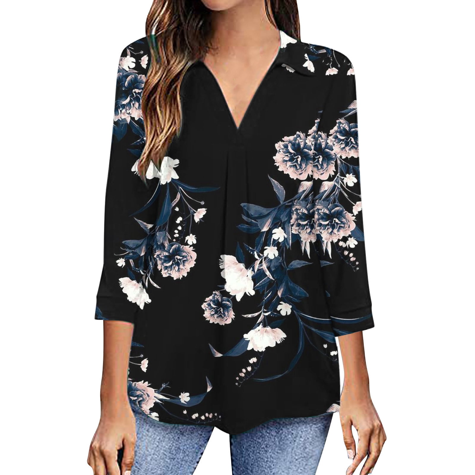  Women Prints Casual V Neck Short Sleeved A,0.01 Cent Items only,1  Dollar Stuff,Outlet Today Clearance Women,Items Under 3 Dollars,Clearance  Womens Tunic : Clothing, Shoes & Jewelry