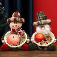 thumbnail image 1 of Trending Now Christmas Candy Basket with Snowman Dolls - Festive Desktop Ornament and Gift for Kids and Adults - 22x21x18cm - Exquisite Woven Design with Red, White, and Green Accents, 1 of 6