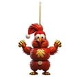 thumbnail image 1 of Christmas Christmas Chicken Ornament Funny Acrylic Chicken Xmas Tree Decorations,Chicken Christmas Decor with Hanging Rope Christmas Tree Pendants for Christmas Tree, 1 of 1