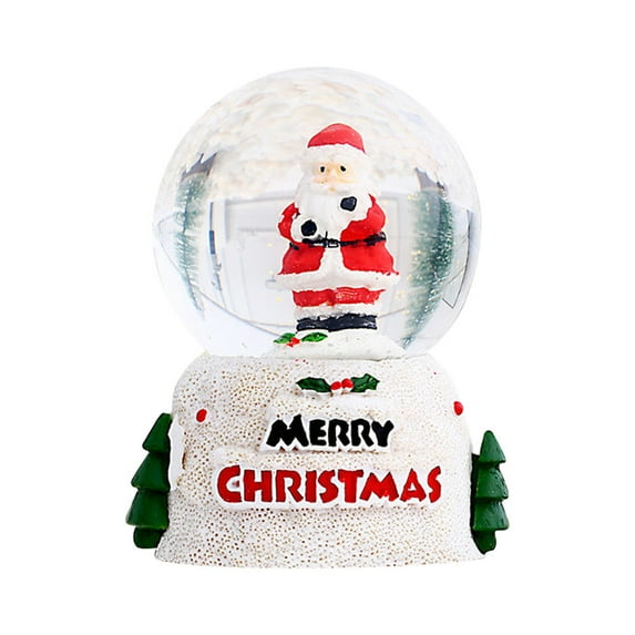 Christmas Glass Snow Globe Water Globe with Music Santa and Snowman Water Ball Decoration Musical Crystal Ball,Car and Merry Christmas