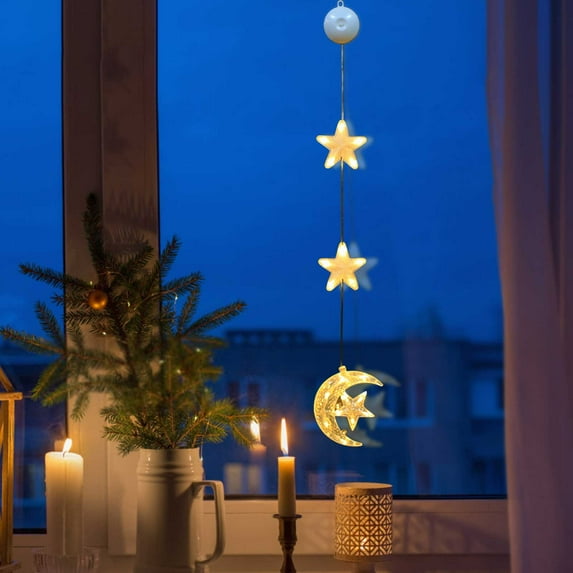 Christmas Clearance! Christmas LED Decorative Lights, Christmas Decorations, Christmas Suction Cup Lights, Hanging LED Battery Operated Christmas Lights Indoor Outdoor Xmas Tree Window Party Decor