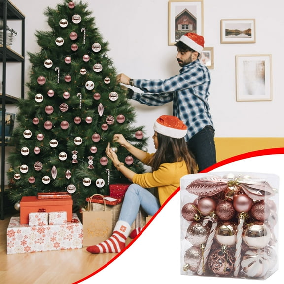 Pack Of 40 Exquisite Champagne Gold And White Christmas Bauble Ornaments Create Festive Atmospheres At Home Christmas Bauble