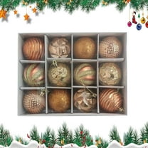 Christmas Tree Decorations Ornament Set for Fall Halloween Decor, 12ct Black Shatterproof Christmas Ball Ornaments Bulk, 2.36 Inches Hanging Decor for Xmas Holiday Party (Gold)