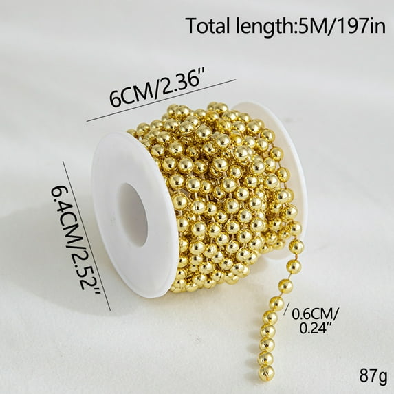 Christmas Clearance Crafts Faux Pearl Beads Garland Pearl Bead Roll Strand of Pearls to Decorate Floral Centerpieces Wedding Party Favor Christmas Tree