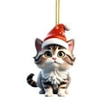 thumbnail image 1 of Christmas Cute Cats Christmas Hanging Ornament Acrylic Christmas Pendant,Hanging Decor for Xmas Tree Holidays Party, 1 of 1