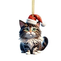 Christmas Cute Cats Christmas Hanging Ornament Acrylic Christmas Pendant,Hanging Decor for Xmas Tree Holidays Party