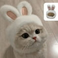 thumbnail image 1 of Cute Rabbit Ears Pet Hat for Cats and Small Dogs - Soft Polyester, White, 18x20x2cm - Adorable Dress-Up Accessory, Warm and Cozy for Cold Days - Perfect for Photoshoots and Cospla, 1 of 6