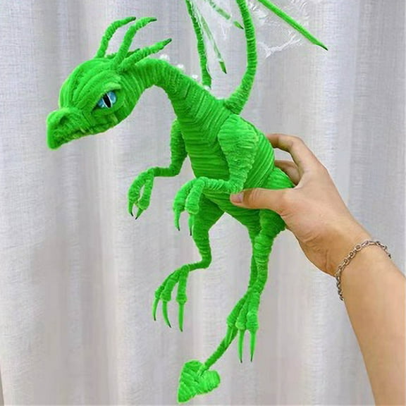 Christmas Clearance, DIY Christmas Dragon Kit with Twisted Stick and Knitting Materials, Creative Holiday Decoration and Gift Set, Christmas Gifts for Men