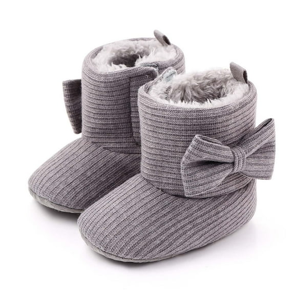 Christmas! Ohufall Toddler Shoes Winter Toddler Baby Boys Girls Bow Thicken Velvet Snow Boots