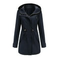 thumbnail image 1 of Christmas! Ohufall Women's Long Hooded Rain Jacket Outdoor Raincoat Windbreaker, 1 of 6