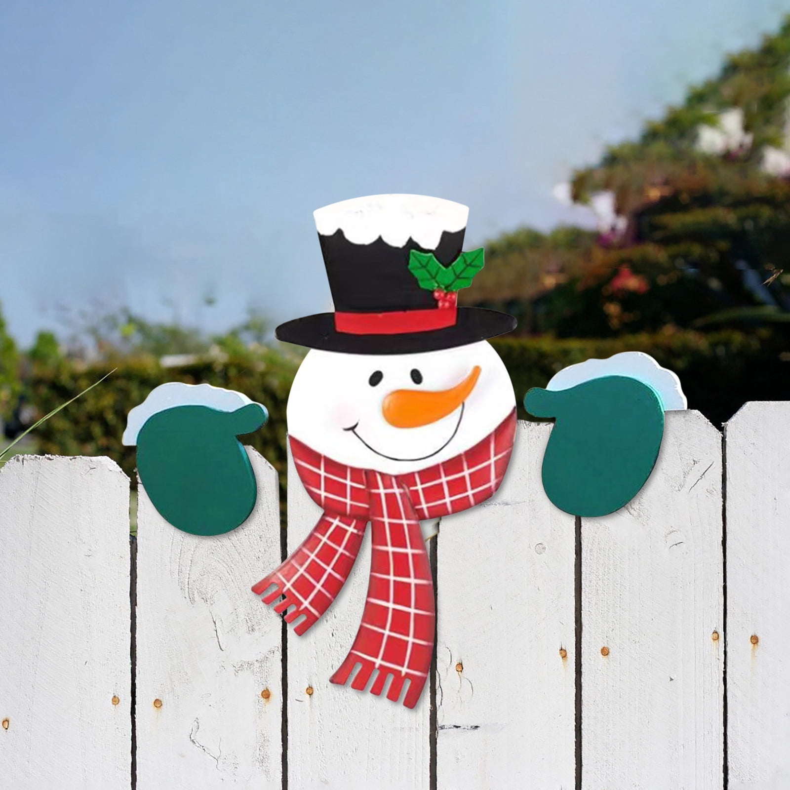 Christmas Clearance Decor Outdoor,Christmas Fence Peeker Decoration