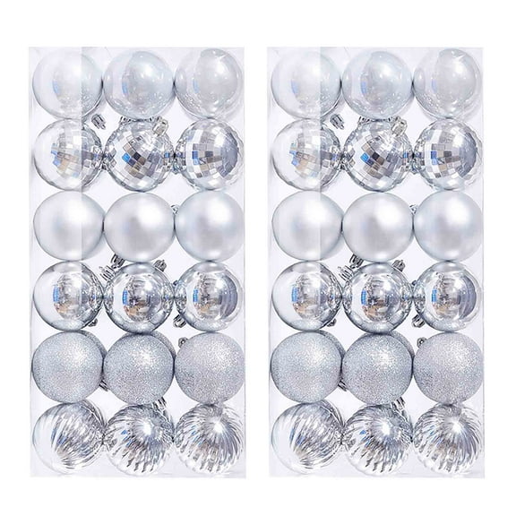 Decorations 72ct Christmas Ball Ornaments Shatterproof Xmas Tree Hanging Balls Decorations Perfect for Halloween Decorations Holiday Wedding Christmas Decor(1.57", Clear)