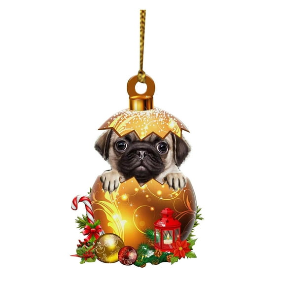 Christmas Dog Christmas Ornament Christmas Tree Decorations,Acrylic Christmas Ornament Christmas Gifts for Kids Dog Lovers