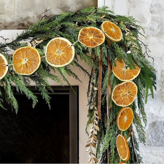 Dried Orange Slices Garland - Eco-Friendly Christmas Tree Decoration, Versatile Home Decor for Fireplaces & Living Spaces, 300cm Long, Easy to Hang, Long-Lasting Holiday Ornament