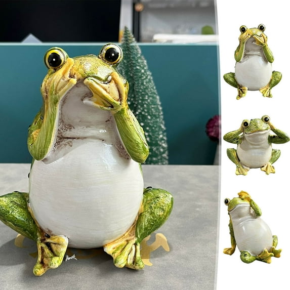 Best Bargains Durable Resin Frogs Garden Statue - Playful Outdoor Yard Decoration, Whimsical Figurine for Garden Enthusiasts, 1-Piece Cute Frog Ornament for Patio and Landscape Design