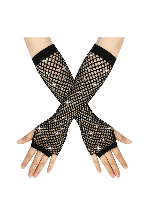 Christmas Clearance! Feledorashia Long Fishnet Gloves for Women and Girls Party Dance Wedding Costume Supplies Accessories