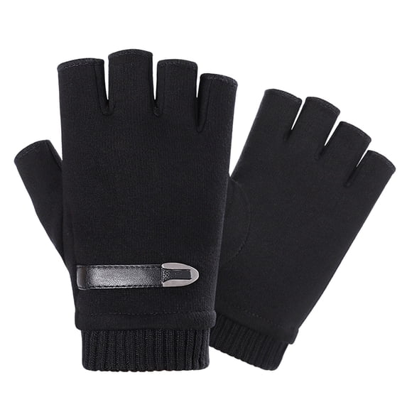 Christmas Clearance! Feledorashia Winter Men Gloves Outdoor Sport Thickened Windproof Keep Warm Knitted Gloves,Free Size