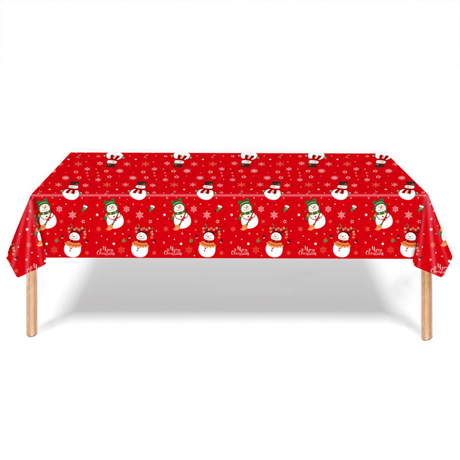 Christmas Clearance! Feltree Christmas Tablecloths, Disposable Tablecloth PVC Christmas Print