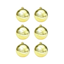 Gold 3.94" 3.15" 2.36" Large Christmas Balls - Christmas Tree Decoration Ornaments Shatterproof Hanging Balls for Birthday Halloween Holiday Wedding Decorations Set of 6pcs