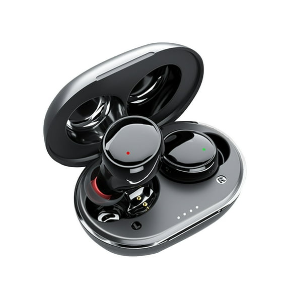 QTOCIO Wireless Bluetooth Headphones, 5.0 Wireless Bluetooth Earbuds Magnetic Charging Large Capacity Battery Compartment IPX4 Noise Reduction, Black