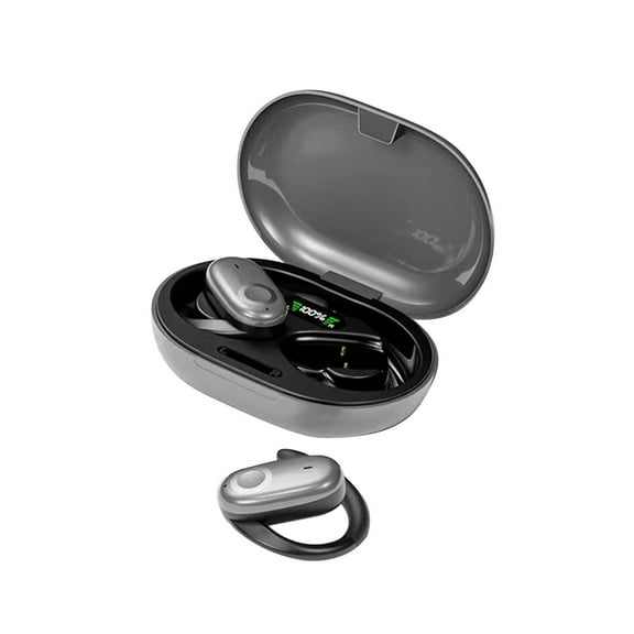 QTOCIO Wireless Bluetooth Headphones, Comfortable Over-the-Ear Bluetooth Earphones with Smart Digital Display High Sound Quality, Silver