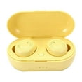 thumbnail image 1 of QTOCIO Wireless Bluetooth Headphones, Mini Earplug Wireless Bluetooth Earphones 5.0 Macaron Color Brief Style Bluetooth Earbuds, Yellow, 1 of 7