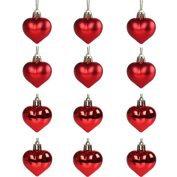 Christmas JoyMoreHome 12Pcs Christmas Tree Ball Ornaments 1.97" Red White Shatterproof Hanging Christmas Ball Ornaments for Xmas New Year Birthday Home Party Supplies