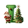 thumbnail image 1 of Lilixerw 26 Letter Christmas Ornament with Santa Claus Pattern,3.15Inch Green Acrylic Xmas Pendant for Xmas Tree Decor,Holiday Party Supplies,Letter L, 1 of 5