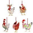 thumbnail image 1 of Christmas JoyMoreHome 5Pcs Personalized Wooden Chicken Christmas Ornaments Hanging Pendant Ornaments 2024 Xmas Tree Decoration Unique Christmas Gift for Kids Party Supplies, 1 of 9