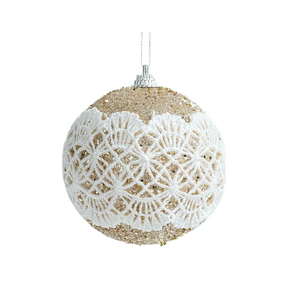 Christmas JoyMoreHome Christmas Tree Ball Ornament 3.14" Red White Glittering Shatterproof Foam Hanging Christmas Ball Ornaments for Xmas New Year Birthday Home Party Supplies